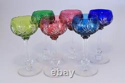 6 verres à vin Roemer en cristal de Saint Louis couleurs modèle Massenet 17 cm
