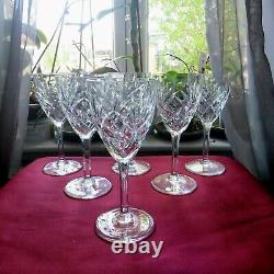 6 verres a vin a porto en cristal saint louis modèle chantilly H 14 cm signé L2