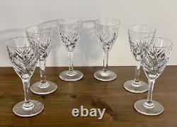 6 verres à vin blanc Saint-Louis signés Chantilly cristal 14 cm
