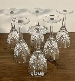 6 verres à vin blanc Saint-Louis signés Chantilly cristal 14 cm
