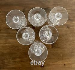 6 verres à vin blanc Saint-Louis signés Chantilly cristal 14 cm