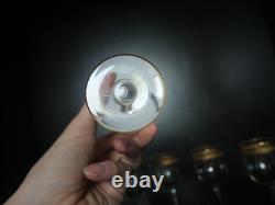 6 verres à vin blanc porto cristal or doré Saint ST Louis modèles Roty 11,5 cm