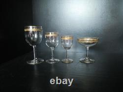 6 verres à vin blanc porto cristal or doré Saint ST Louis modèles Roty 11,5 cm