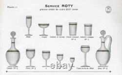 6 verres à vin blanc porto cristal or doré Saint ST Louis modèles Roty 11,5 cm