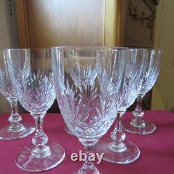 6 verres a vin cristal de saint louis modèle Massenet taillé h 13 cm