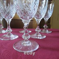 6 verres a vin cristal de saint louis signé modèle Massenet taillé h 13 cm A