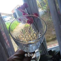 6 verres a vin cristal de saint louis signé modèle Massenet taillé h 13 cm A