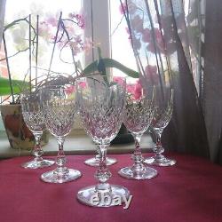 6 verres a vin cristal de saint louis signé modèle Messine H 13 cm