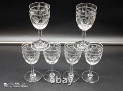 6 verres à vin cuit, Porto, liqueur en Cristal de SAINT-LOUIS modéle NOEL, H 12,3cm