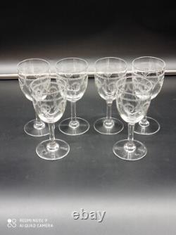 6 verres à vin cuit, Porto, liqueur en Cristal de SAINT-LOUIS modéle NOEL, H 12,3cm