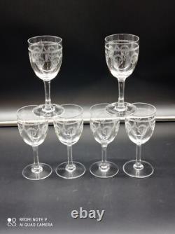 6 verres à vin cuit, Porto, liqueur en Cristal de SAINT-LOUIS modéle NOEL, H 12,3cm