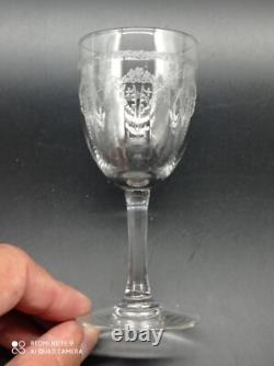 6 verres à vin cuit, Porto, liqueur en Cristal de SAINT-LOUIS modéle NOEL, H 12,3cm