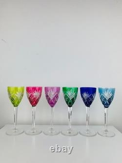 6 verres à vin du Rhin Roemer cristal Saint-Louis modèle Chantilly