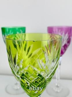 6 verres à vin du Rhin Roemer cristal Saint-Louis modèle Chantilly