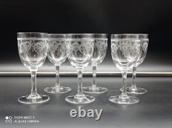 6 verres à vin en Cristal de SAINT-LOUIS modéle NOEL, H 13,2 cm
