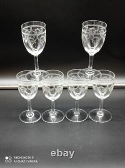 6 verres à vin en Cristal de SAINT-LOUIS modéle NOEL, H 13,2 cm