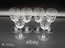 6 verres à vin en Cristal de SAINT-LOUIS modéle NOEL, H 13,2 cm