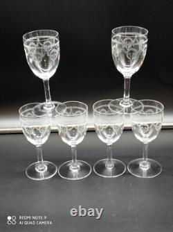 6 verres à vin en Cristal de SAINT-LOUIS modéle NOEL, H 13,2 cm