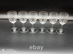 6 verres à vin en Cristal de SAINT-LOUIS modéle NOEL, H 13,2 cm