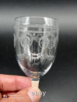 6 verres à vin en Cristal de SAINT-LOUIS modéle NOEL, H 13,2 cm