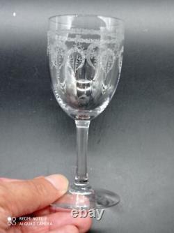 6 verres à vin en Cristal de SAINT-LOUIS modéle NOEL, H 13,2 cm