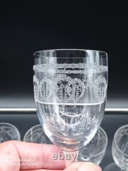 6 verres à vin en Cristal de SAINT-LOUIS modéle NOEL, H 13,2 cm