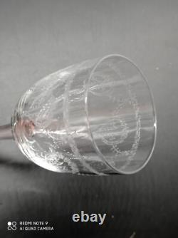 6 verres à vin en Cristal de SAINT-LOUIS modéle NOEL, H 13,2 cm