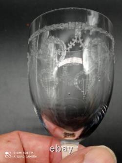 6 verres à vin en Cristal de SAINT-LOUIS modéle NOEL, H 13,2 cm