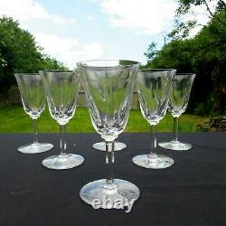 6 verres à vin en cristal de saint louis modèle Cerdagne signé H 14 cm L 1