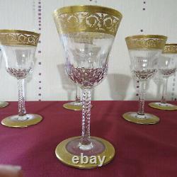 6 verres a vin en cristal de saint louis modèle thistle signé H 14,7 cm