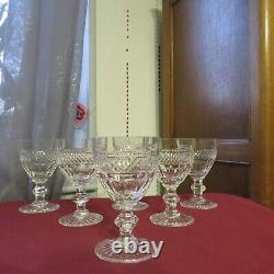 6 verres a vin en cristal de saint louis modèle trianon H 10,7 cm L 2