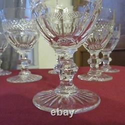 6 verres a vin en cristal de saint louis modèle trianon H 10,7 cm L 2