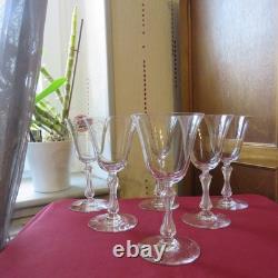 6 verres a vin en cristal saint louis modèle Lozère uni H 14 cm signée