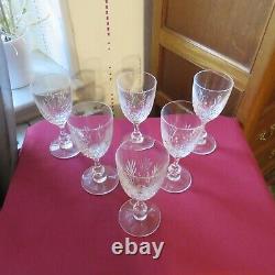6 verres a vin rouge cristal de saint louis modèle Massenet signé h 14,5 cm