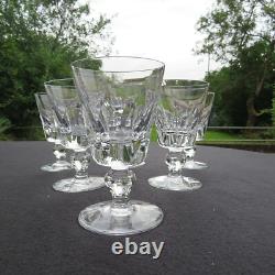 6 verres à vin rouge en cristal de saint louis jersey pour le France H 12,8 cm