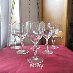 6 verres a vin rouge en cristal de saint louis modèle BARTHOLDI signé H 15,6 cm