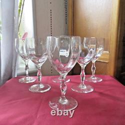 6 verres a vin rouge en cristal de saint louis modèle BARTHOLDI signé H 15,6 cm