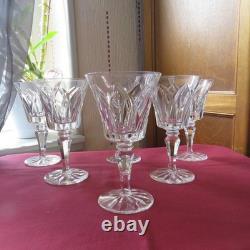 6 verres a vin rouge en cristal de saint louis modèle Camargue signé H 13,2 cm