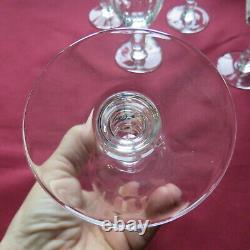 6 verres a vin rouge en cristal saint louis modèle Massenet a cote plate signé