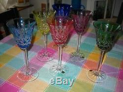 6 verres cristal de St Louis multicouche modèle TARN signés