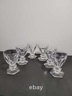 6 verres cristal signé Saint Louis style Baccarat Harcourt H 8.8 cm lot n°1