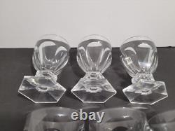 6 verres cristal signé Saint Louis style Baccarat Harcourt H 8.8 cm lot n°1