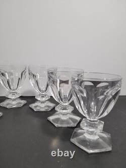 6 verres cristal signé Saint Louis style Baccarat Harcourt H 8.8 cm lot n°1