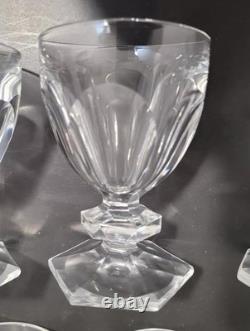 6 verres cristal signé Saint Louis style Baccarat Harcourt H 8.8 cm lot n°1