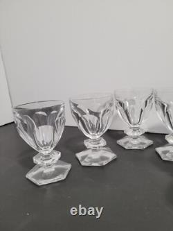 6 verres cristal signé Saint Louis style Baccarat Harcourt H 8.8 cm lot n°1