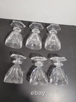 6 verres cristal signé Saint Louis style Baccarat Harcourt H 8.8 cm lot n°1