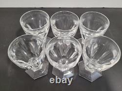 6 verres cristal signé Saint Louis style Baccarat Harcourt H 8.8 cm lot n°1