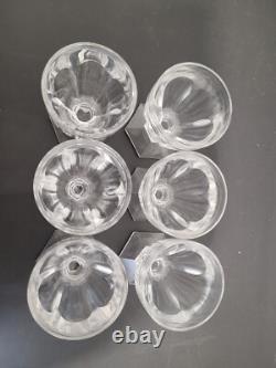 6 verres cristal signé Saint Louis style Baccarat Harcourt H 8.8 cm lot n°1