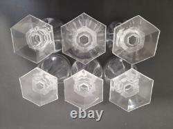 6 verres cristal signé Saint Louis style Baccarat Harcourt H 8.8 cm lot n°1