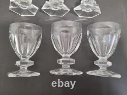 6 verres cristal signé Saint Louis style Baccarat Harcourt H 8.8 cm lot n°1